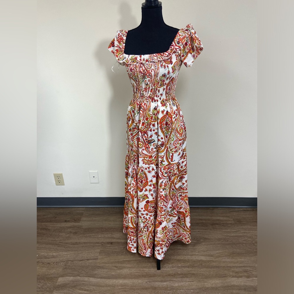 MELLODAY multicolor paisley maxi dress